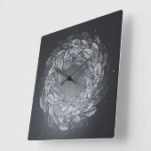 leaves prints in circle quadratische wanduhr (Winkel)