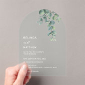 Leaves Watercolor Flowers Clear Arch Acryleinladungen (Insitu (Handheld))