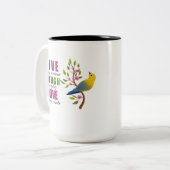 Leb Geliebt Gelber Vogel Kaffeetasse (Vorderseite Links)