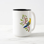 Leb Geliebt Gelber Vogel Kaffeetasse (VorderseiteRechts)