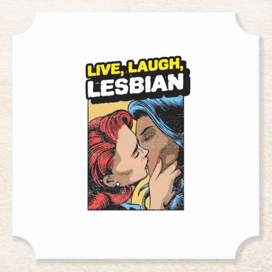Leb Lesbisch Lachen Untersetzer (Vorderseite)