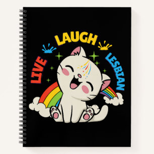 Leb Lesbische Flagge Regenbogen Katze Pride Monat Notizblock