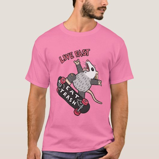Leb schnell, friss Müll T-Shirt (Vorderseite)