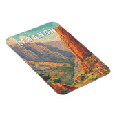 Lebanon Illustration Travel Art Vintage Magnet (Rechte Seite)