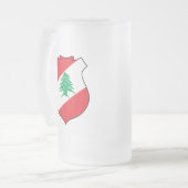 lebanonisches Emblem Mattglas Bierglas (Vorderseite Links)