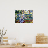 Lebasque - Junge Frau sitzt 1911 auf einer Bank Poster (Küche)