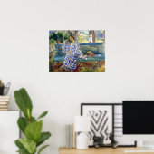 Lebasque - Junge Frau sitzt 1911 auf einer Bank Poster (Heimbüro)