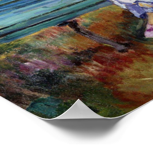 Lebasque - Junge Frau sitzt 1911 auf einer Bank Poster (Ecke)