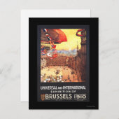 Lebaudy Airship mit Weltflaggen auf der Expo Postkarte (Vorne/Hinten)