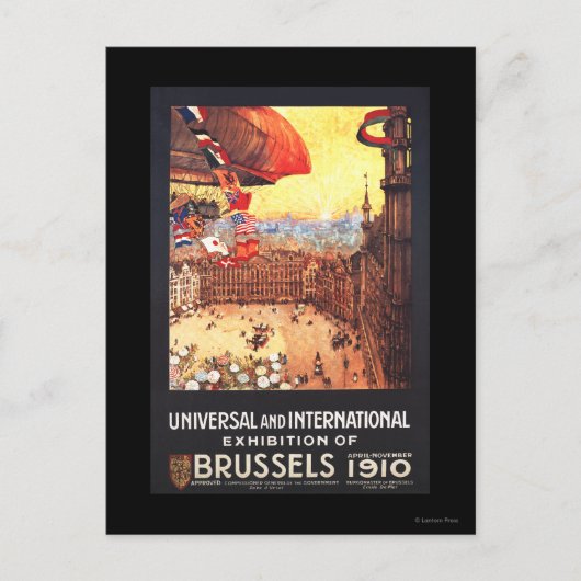 Lebaudy Airship mit Weltflaggen auf der Expo Postkarte (Vorderseite)