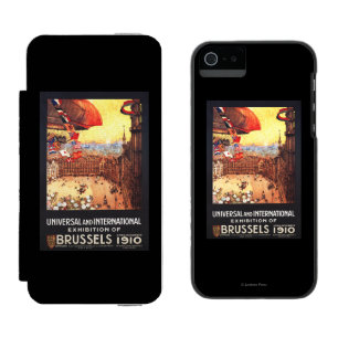 Lebaudy Luftschiff mit Weltflaggen an der Incipio Watson™ iPhone 5 Geldbörsen Hülle