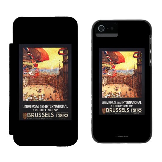 Lebaudy Luftschiff mit Weltflaggen an der Incipio iPhone Geldbeutel-Hülle (Seite an Seite)