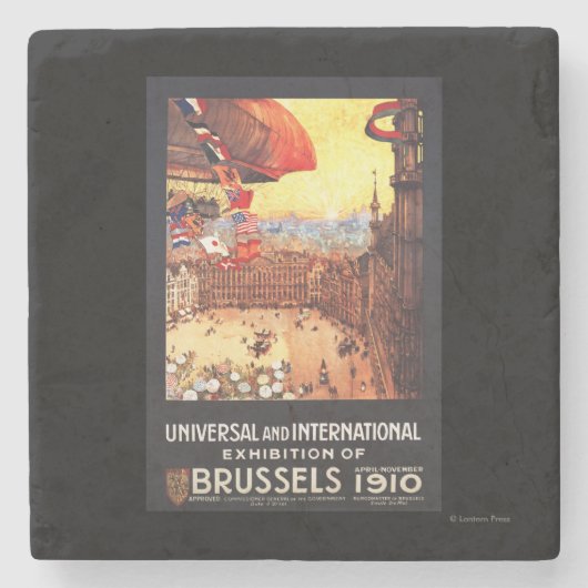 Lebaudy Luftschiff mit Weltflaggen an der Steinuntersetzer (Vorderseite)