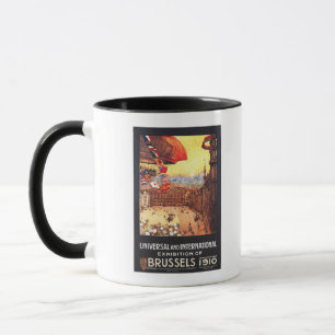 Lebaudy-Luftschiff mit Weltflaggen auf der Expo Tasse