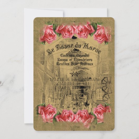 LeBazarDuMaroc Gold - Einladungskarte, Lesezeichen Einladung (Vorderseite)