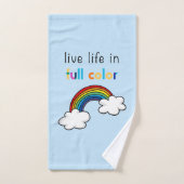 Lebe das Leben in voller Farbigkeit Regenbogen Badhandtuch Set (Handtuch)