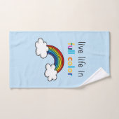 Lebe das Leben in voller Farbigkeit Regenbogen Badhandtuch Set (Handtuch)