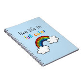 Lebe das Leben in voller Farbigkeit Regenbogen Notizblock (Rechte Seite)