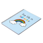 Lebe das Leben in voller Farbigkeit Regenbogen Notizblock (Linke Seite)