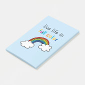 Lebe das Leben in voller Farbigkeit Regenbogen Post-it Klebezettel (angewinkelt)