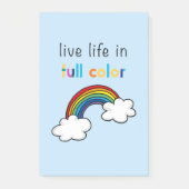Lebe das Leben in voller Farbigkeit Regenbogen Post-it Klebezettel (Vorderseite)