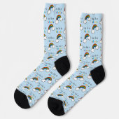 Lebe das Leben in voller Farbigkeit Regenbogen Socken (Linkes Detail)