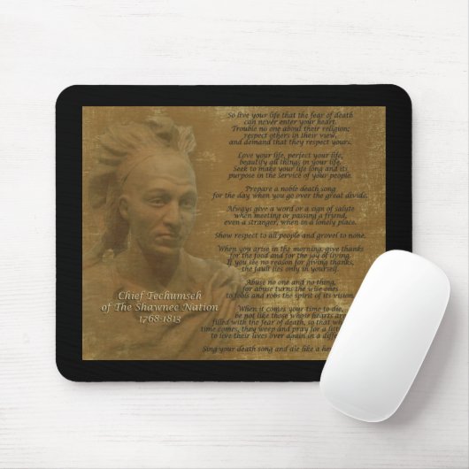 "Lebe dein Leben" Chef Tecumseh Mousepad (Mit Mouse)