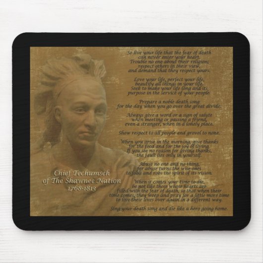 "Lebe dein Leben" Chef Tecumseh Mousepad (Vorne)
