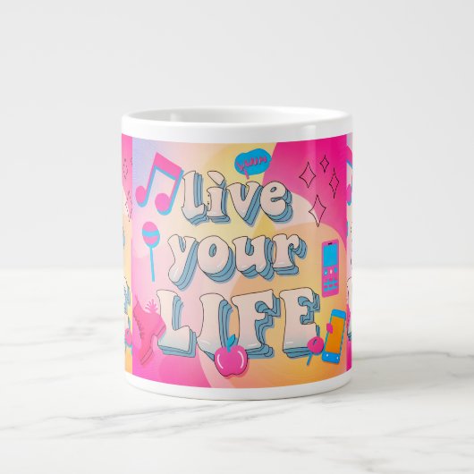 Lebe dein Leben Jumbo-Tasse (Vorderseite)