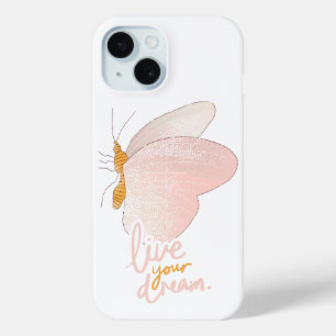 Lebe deine Traum-Ästhetik-Pfirsich-Schmetterling i Case-Mate iPhone Hülle