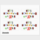 Lebe deine Träume - oder sonst! Rechteckiger Aufkleber (Blatt)