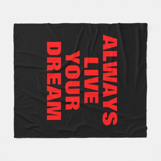 Lebe deinen Traum immer Motivierend Fleecedecke (Vorderseite (Horizontal))