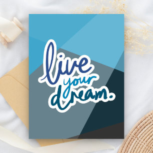Lebe deinen Traum Motivierende Typografie Postkarte