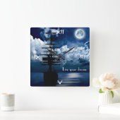 Lebe deinen Traum Quadratische Wanduhr (Zuhause)