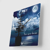 Lebe deinen Traum Quadratische Wanduhr (Winkel)