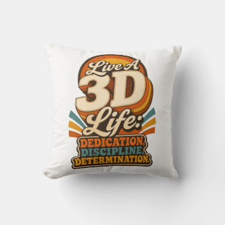 Lebe ein 3D-Leben Retro-inspirierendes Design Kissen