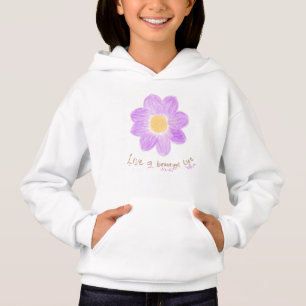 Lebe ein schönes Leben Lila Gelbe Blumen Botanik Hoodie