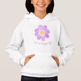 Lebe ein schönes Leben Lila Gelbe Blumen Botanik Hoodie