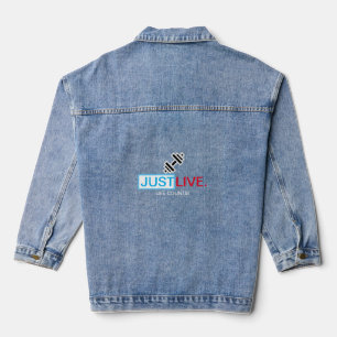 Lebe einfach. Das Leben zählt rot, weiß und blau Jeansjacke
