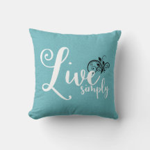 "Lebe Einfach" Text Farmhouse Stil Wurfkissen