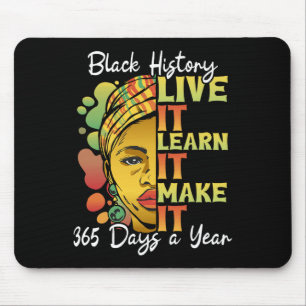 Lebe es, lerne es, mache es Afrikanischer Schwarze Mousepad