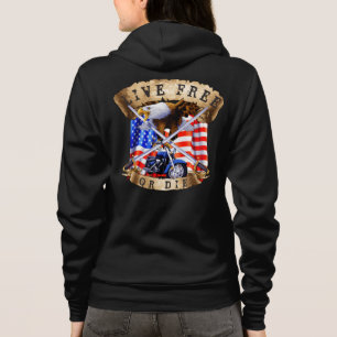 Lebe frei oder stirb, Motorrad Patriot, Adler, Hoodie