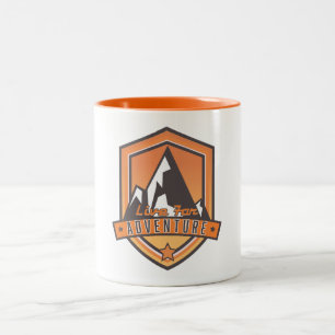 Lebe für Abenteuer Zweifarbige Tasse