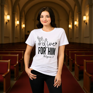 Lebe für ihn Philipper 1:21 Tauben-T-Shirt Tri-Blend Shirt