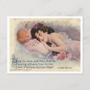 Lebe für Liebe Valentinstag Vintage Inspiriert Postkarte