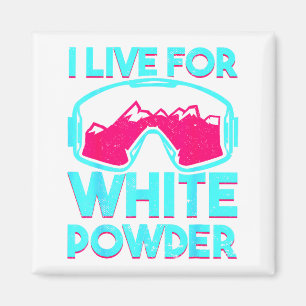 Lebe für Pulverschnee mit Vintage-Snowboard Magnet