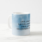 "Lebe gefährlich"-Tasse Kaffeetasse (Vorderseite Links)