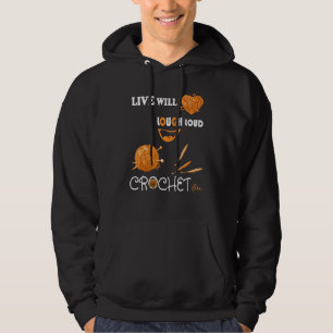 Lebe gut, lache laut, häkle oft Häkeln Hoodie
