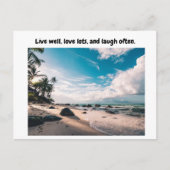Lebe gut, Liebe viel, und lache oft. Postkarte (Vorderseite)