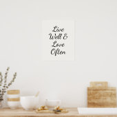 Lebe gut und liebe oft Moderne Schrift Poster (Küche)